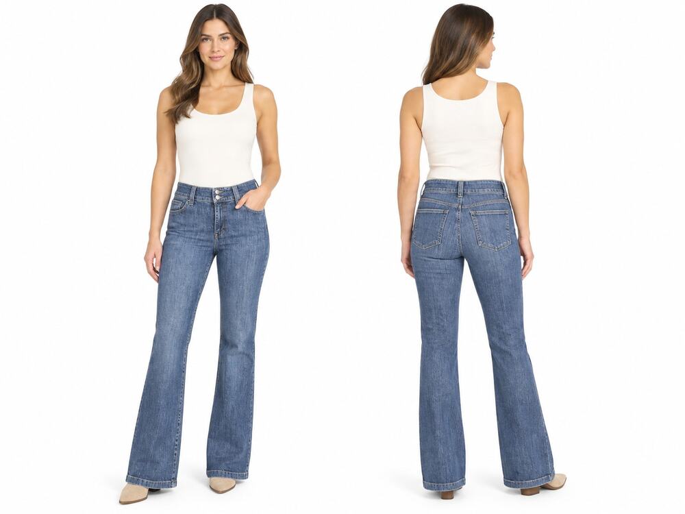 Lucky Brand Women's 8/29 Blue Stretch Trouser Flare Jeans W4141